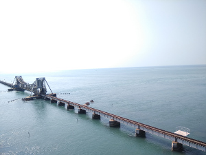 At Pamban where man made fight with nature