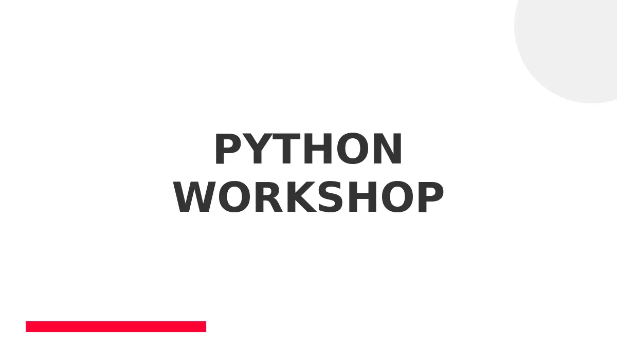 Python Basics Workshop Presentation