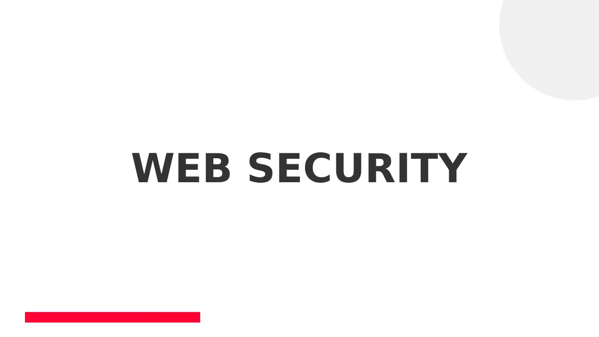 Security in Web Applications